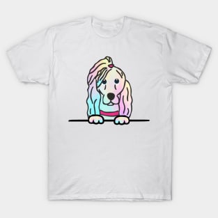 Tie Die Dog With Pony Tail T-Shirt